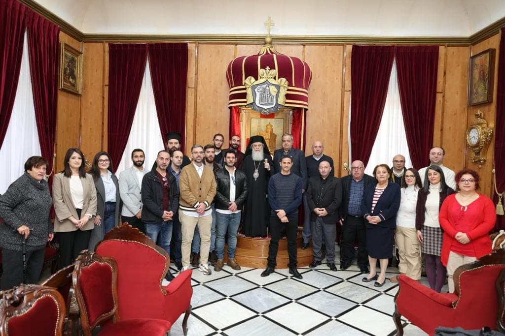 الوفد الارمني الذي التقى بطريرك الروم الارثوذكس في القدس Armenian delegation meeting the Orthodox Patriarch