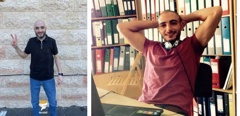 اليمين قبل الاعتقال والى اليسار بعد فقدان وزن عند اطلاق سراحه In red before his arrest and on left after his release
