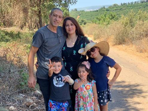 Archival photo of Samer Arabid and his family